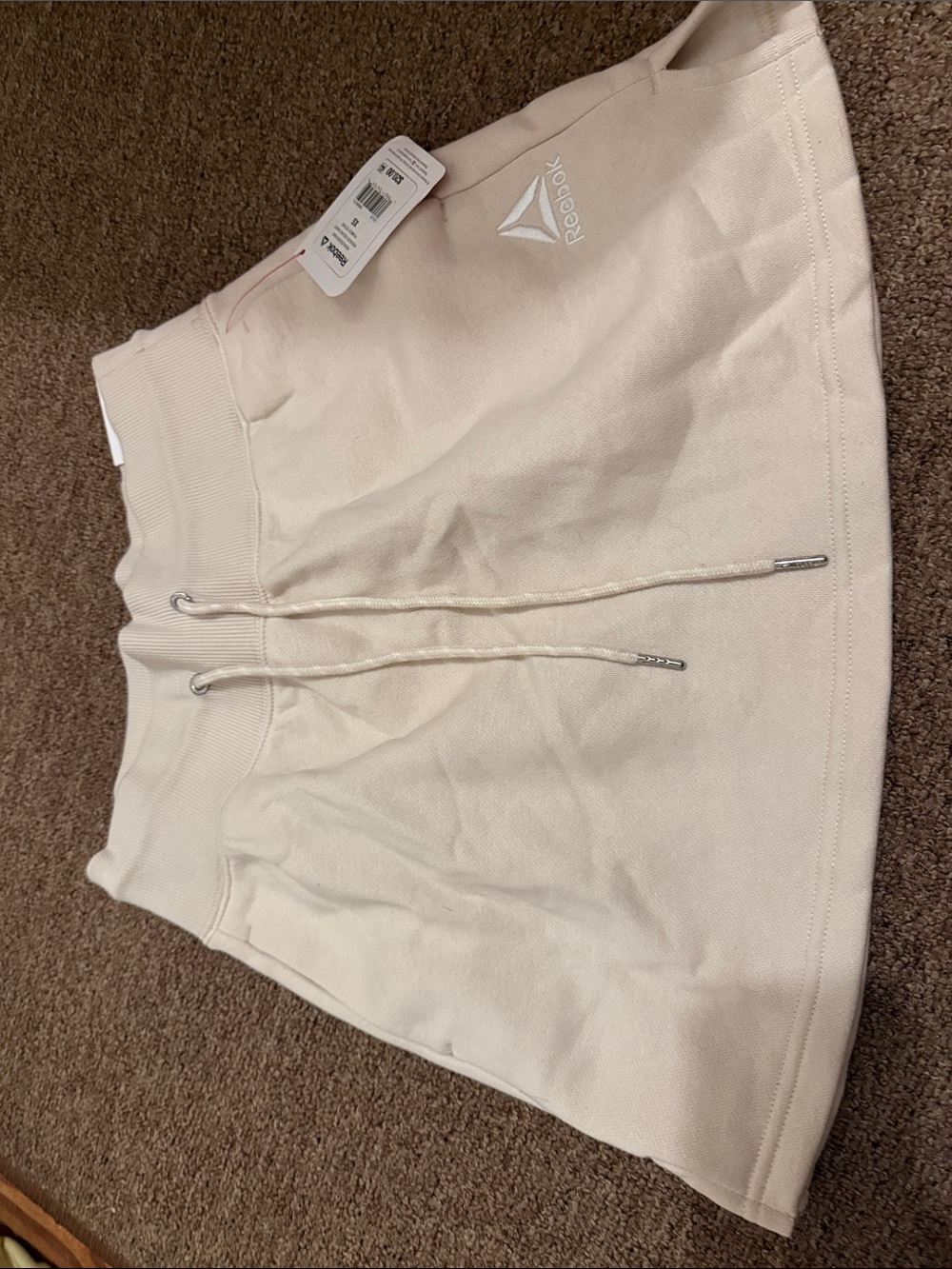 Reebok Cream Drawstring Mini Skirt